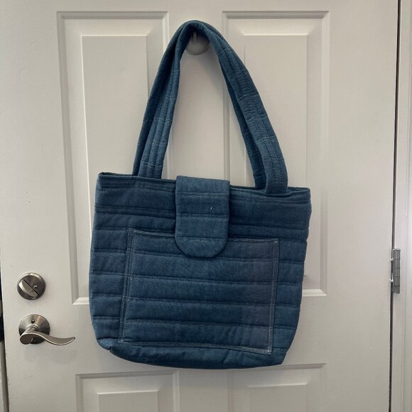 Handmade Quilted Denim Bag - Picture 1 of 5